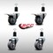 Service Caster 3'' SS Thermoplastic Rubber Swivel 1-1/2'' Expanding Stem Caster Set 2 Total Lock Brakes, 4PK SCC-SSEXTTL20S314-TPRB-2-S-2-112 - alternate 2